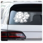 Preview: lustige grinsende Schildkröte Autoaufkleber Turtle Sticker Aufkleber A4280